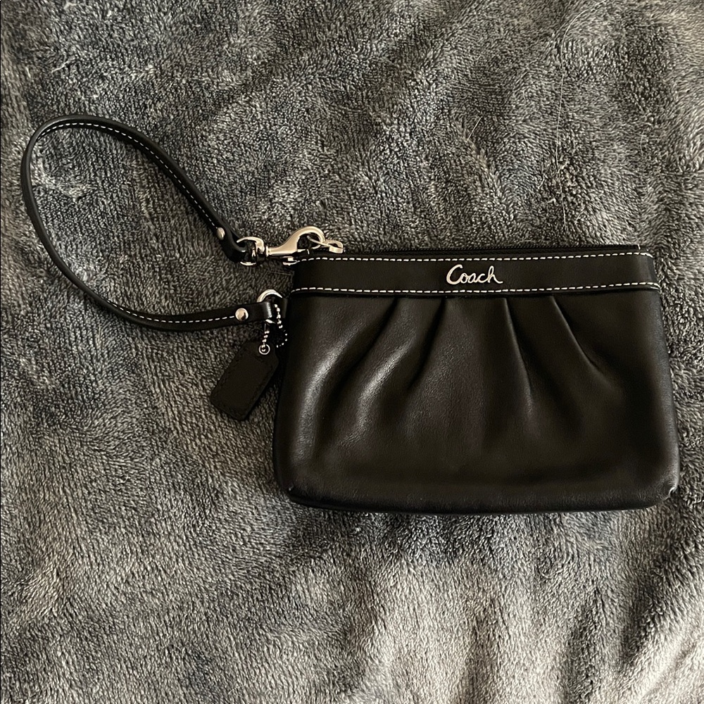 Coach Black Leather Wristlet